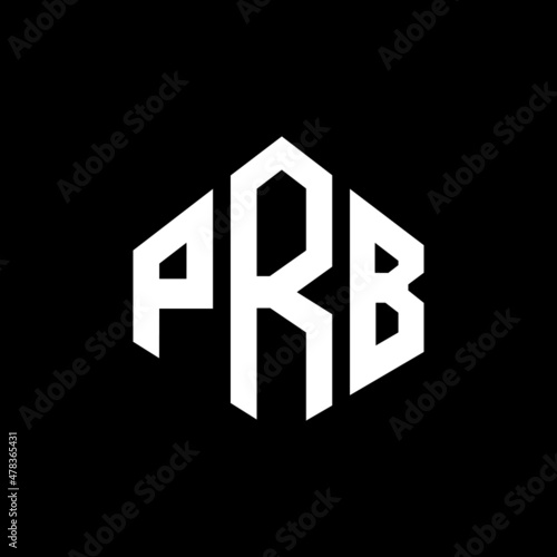 PRB letter logo design with polygon shape. PRB polygon and cube shape logo design. PRB hexagon vector logo template white and black colors. PRB monogram, business and real estate logo.