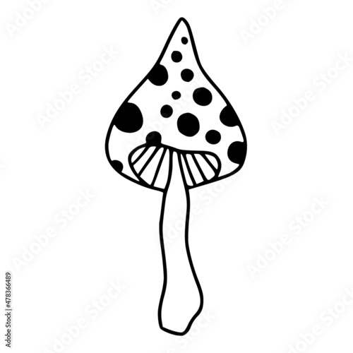 Psychedelic mushroom for t-shirt or tattoo design.