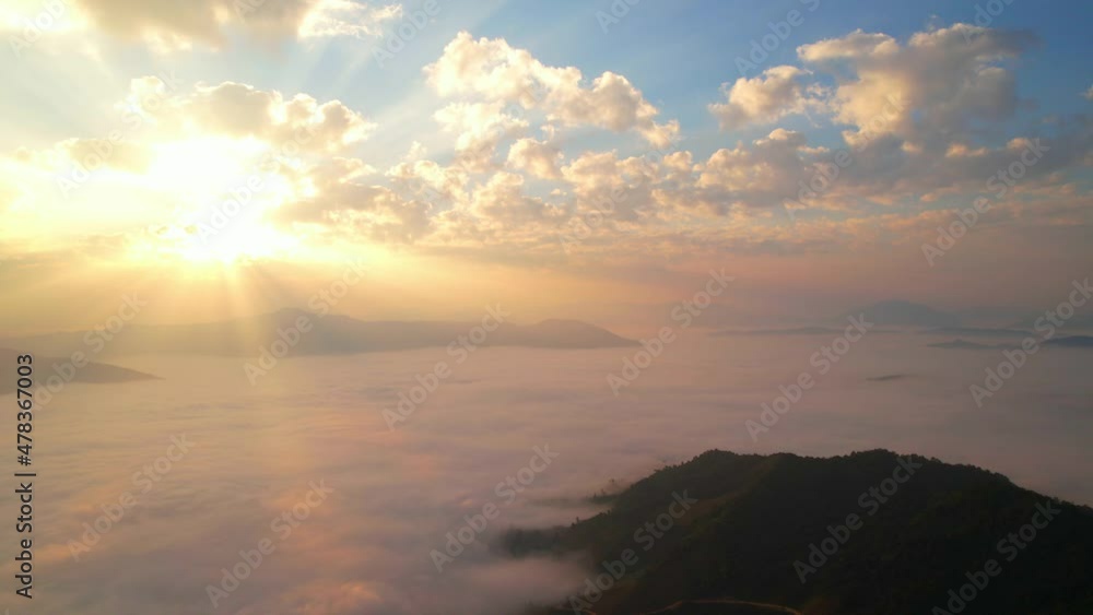 Aerial view from drone, Epic sunbeam over sea of clouds mountains. 4K aerial shot on sunrise
Aerial view from drone, Epic sunbeam over sea of clouds mountains. 4K aerial shot on sunrise