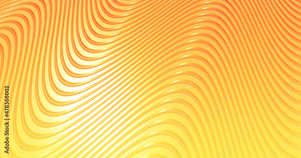 Gold and orange abstract wave lines pattern background. 3d rendering. Gold and orange abstract wave lines pattern background. 3d rendering.