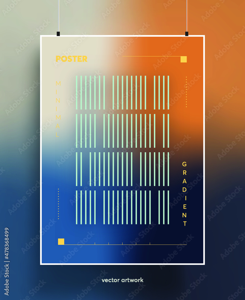 Obraz premium Poster covers with color vibrant gradient background. Trendy modern design. Vector templates for placards, banners, flyers, presentations and reports. Vector illustration. Eps10