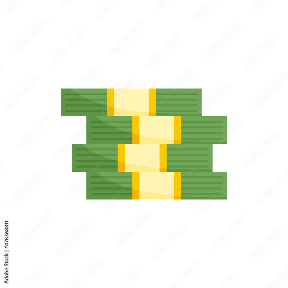 Fototapeta premium Money cash pack icon flat isolated vector
