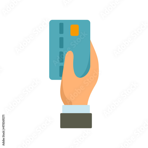 Bank teller credit card icon flat isolated vector
