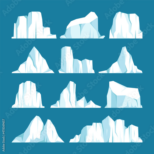Fototapeta Floating icebergs collection