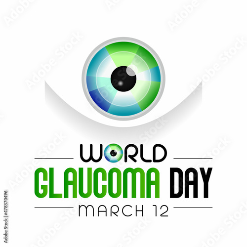 World Glaucoma day is observed every year on March 12, it is a group of eye conditions that damage the optic nerve, the health of which is vital for good vision. Vector illustration
