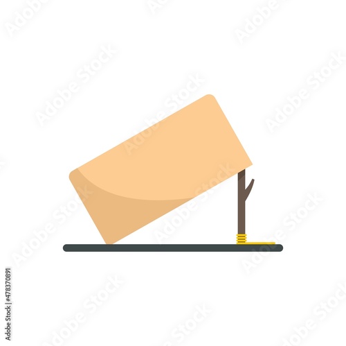 Carton box trap icon flat isolated vector