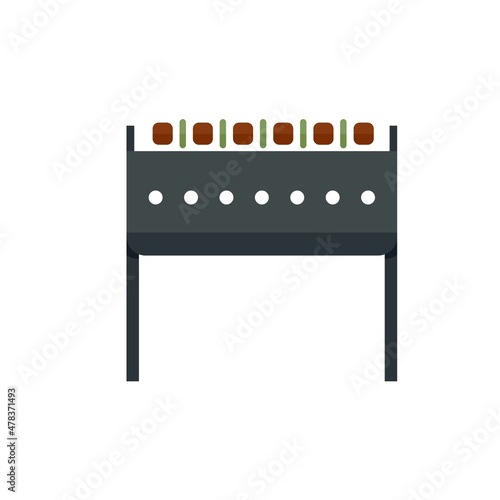 Meat brazier icon flat isolated vector
