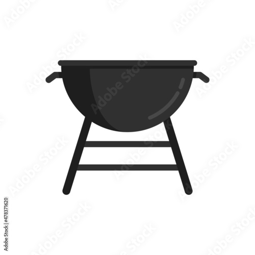 Cooking brazier icon flat isolated vector