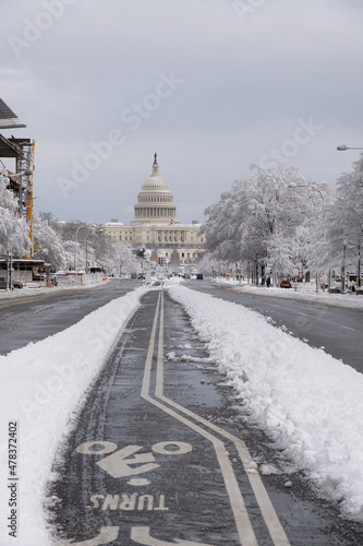 Obraz na płótnie Snowy U.S. Capitol