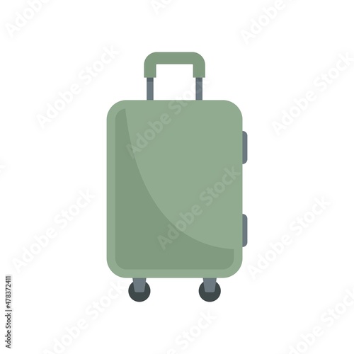 Immigrants travel bag icon flat isolated vector