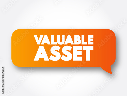 Valuable Asset text message bubble, concept background