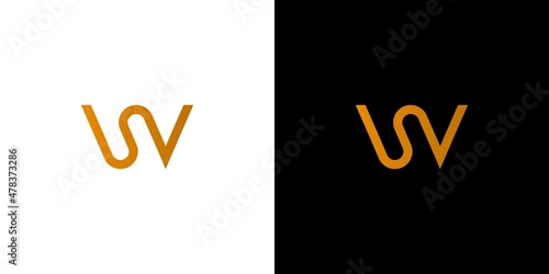 Modern and elegant SW initials logo design