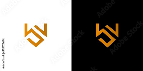 Modern and elegant WS initials logo design