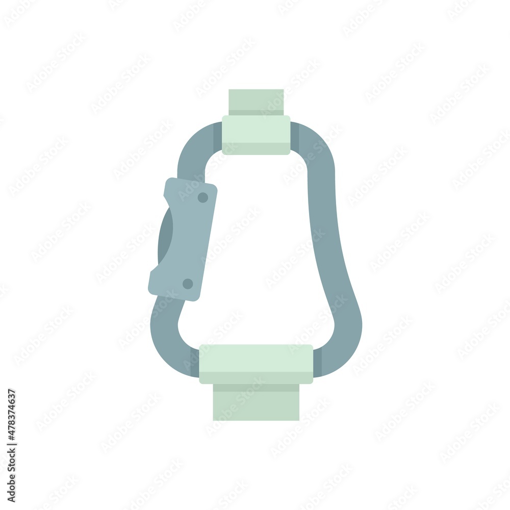 Parachuting carabine icon flat isolated vector Parachuting carabine icon flat isolated vector