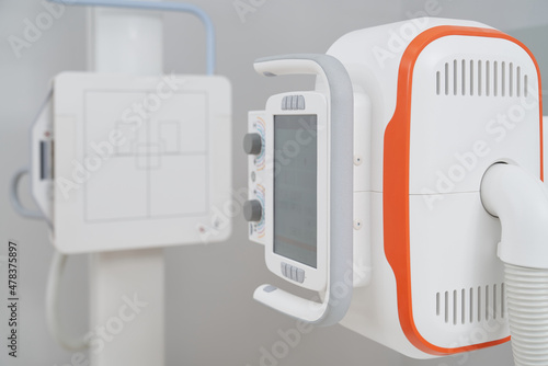 Foto Close up of modern professional ultrasound equipment with digital screen and buttons