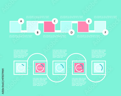 Set elements of infographics for business presentation, vector illustration template