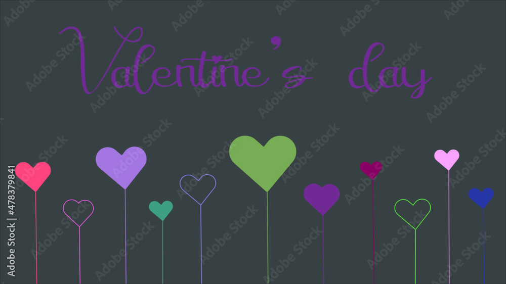 Valentines Day background Romantic composition with hearts, Happy Valentine's day