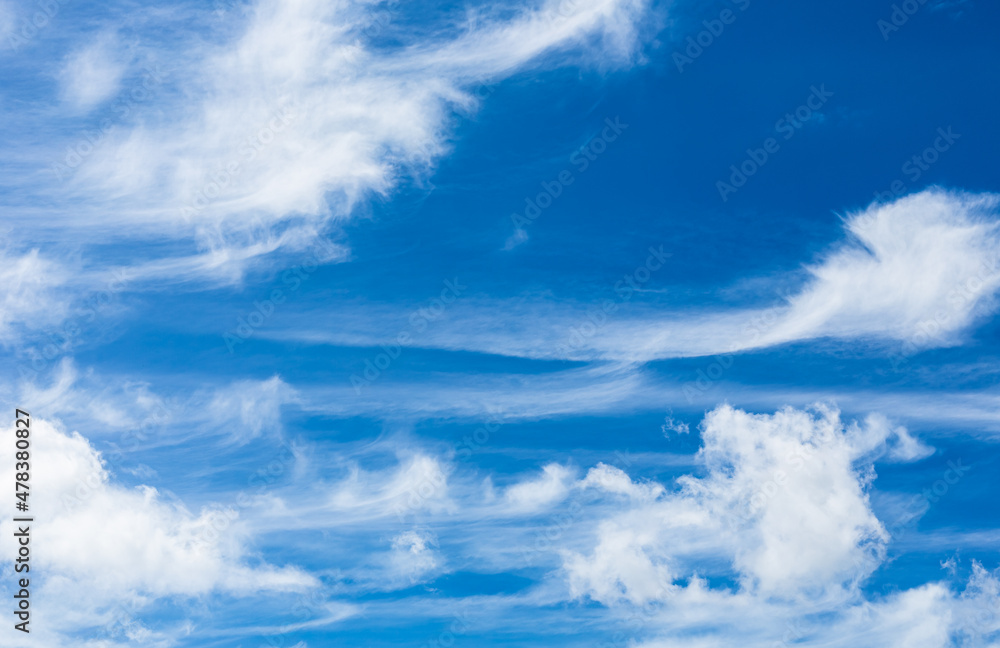 Cirrus and Stratus clouds in dramatic blue sky over Cape Town Cirrus and Stratus clouds in dramatic blue sky over Cape Town