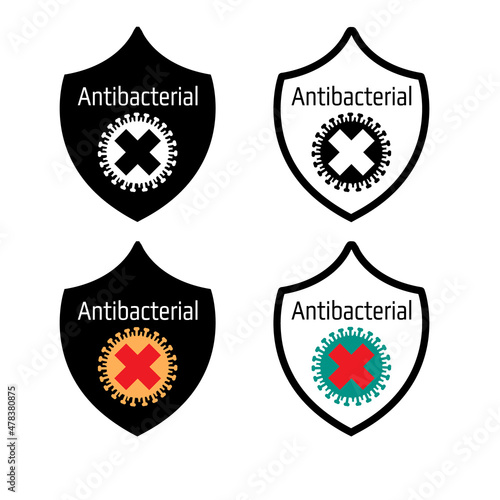 Antivirus shield sign vector illustration on a white background