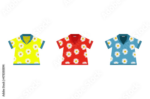 Hawaiian aloha shirt. an icon in a flat style isolated on white background