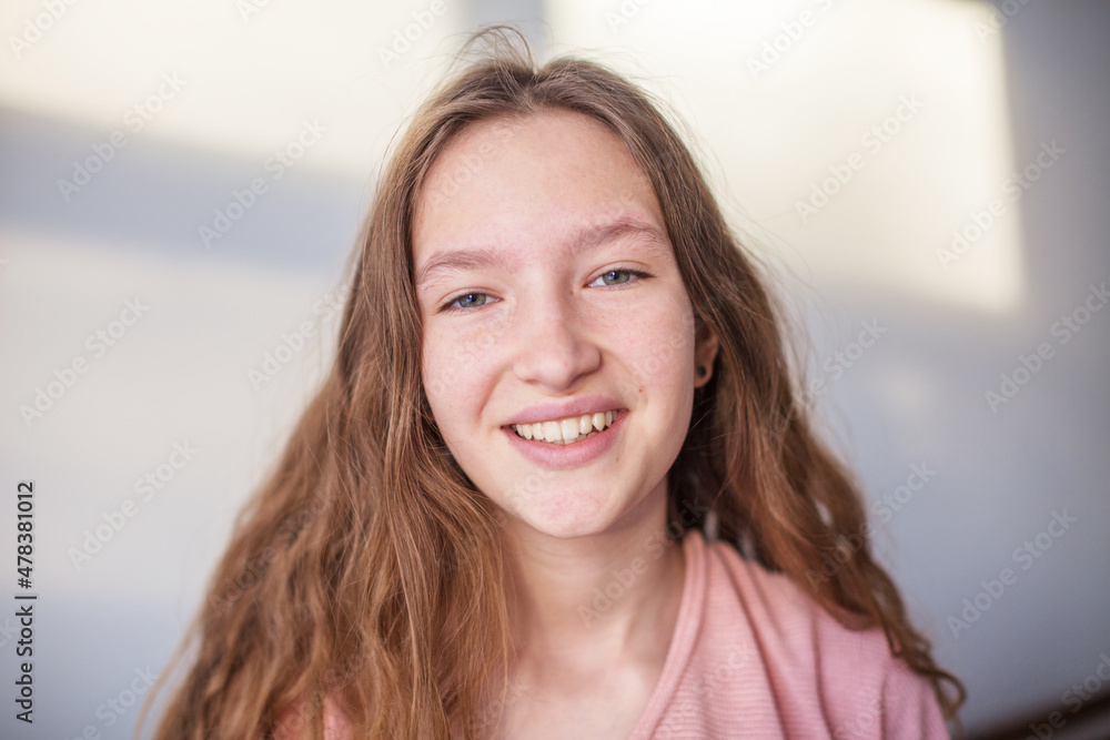 Portrait of young beautiful cute cheerful girl Portrait of young beautiful cute cheerful girl