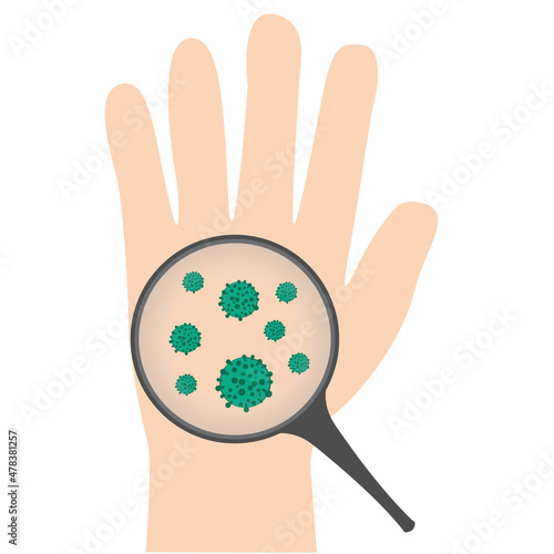 corona virus infection on hands vector illustration