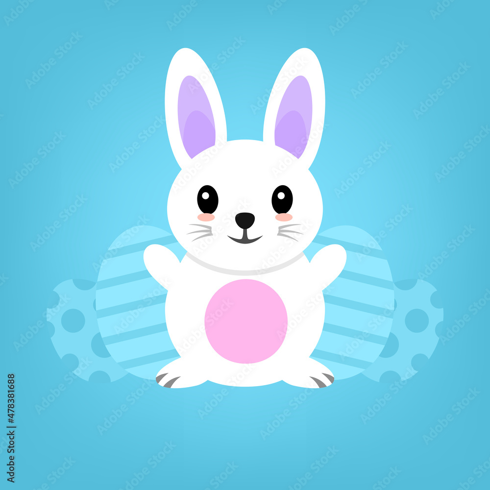 Cheerful Easter bunny design, vector illustration