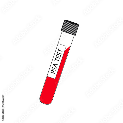 PSA (Prostate-Specific Antigen) blood test tube- vector illustration