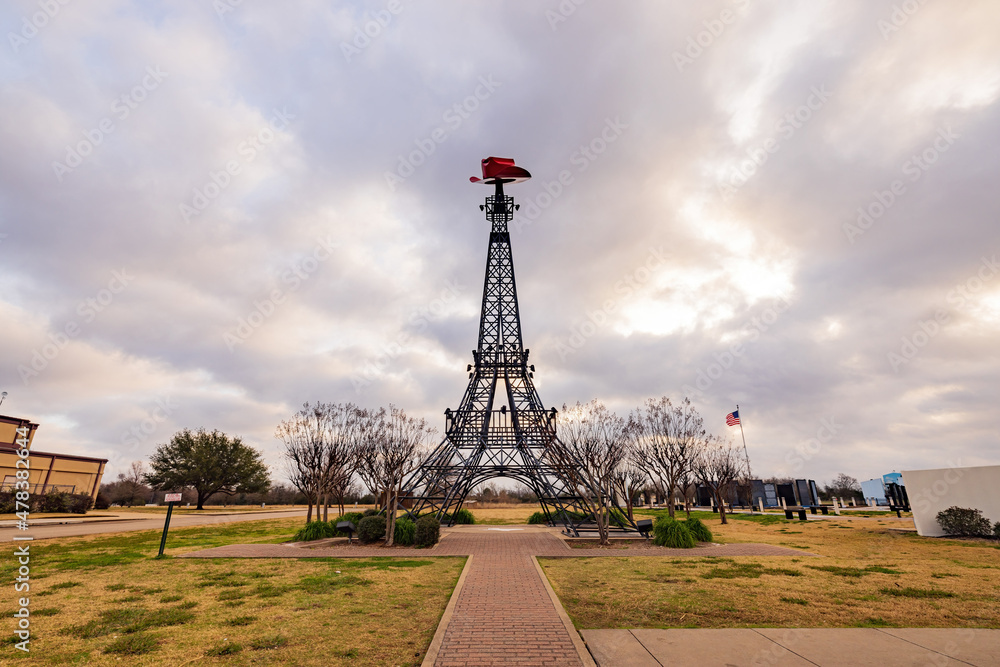 Daytime view of the famous Paris Texas Eiffel Tower