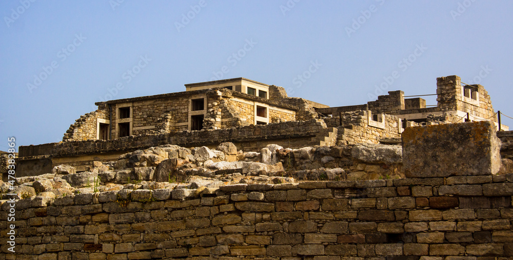 The northern part of the Minoan palace of Knossos in Crete from the side of the royal road