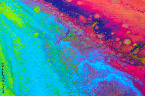 Photo of floating paints. Grunge effect texture for design. Aerial view