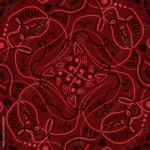 Bright pattern for Valentine s Day. Valentine s day  heart  strokes. Colorful designs for print  clothing and interior decor.