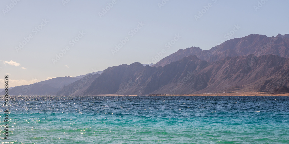 panorama view from the height of the mountains range  to the red sea
