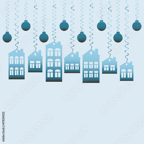 advertising banner or postcard - housewarming, sale or rental of housing on a turnkey basis. Apartments or houses