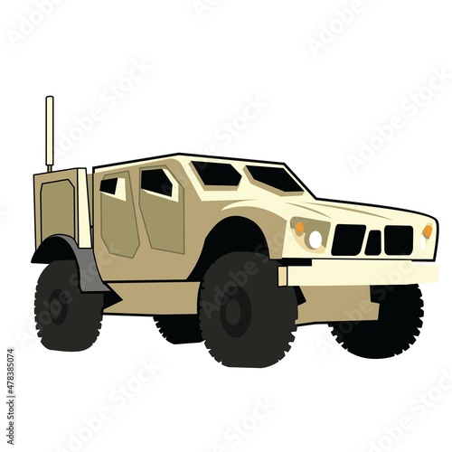 military armored vehicle transportation vector design