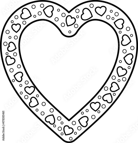 Vector image. Romantic heart with small hearts.