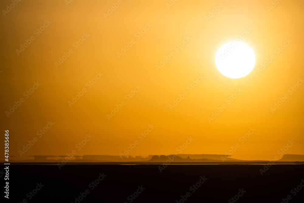 Sunrise on Chott Jerid- endorheic salt lake in southern Tunisia. -Tozeur governorate - Tunisia Sunrise on Chott Jerid- endorheic salt lake in southern Tunisia. -Tozeur governorate - Tunisia