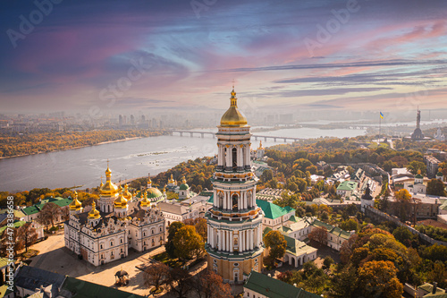  Kyiv Pechersk Lavra in Kyiv. View from drone photo