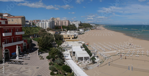 panorama on the sandy beach of Termoli with the modern town in the background