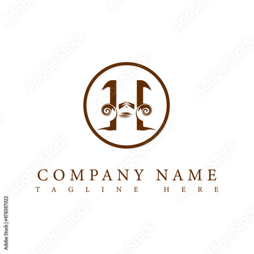 Letter H home real estate logo design vector