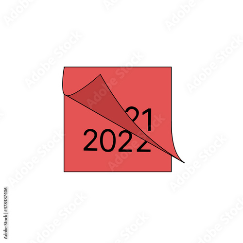 Calendar 2021 2021, pages of a red calendar are flying away, new year concept, on white background vector illustration calendar that it leaf through