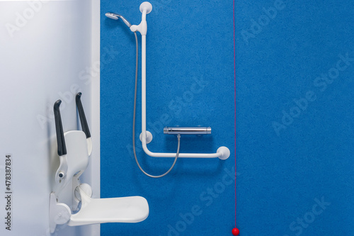 Disability a bathroom and shower room adapted for people in a wheelchair 
