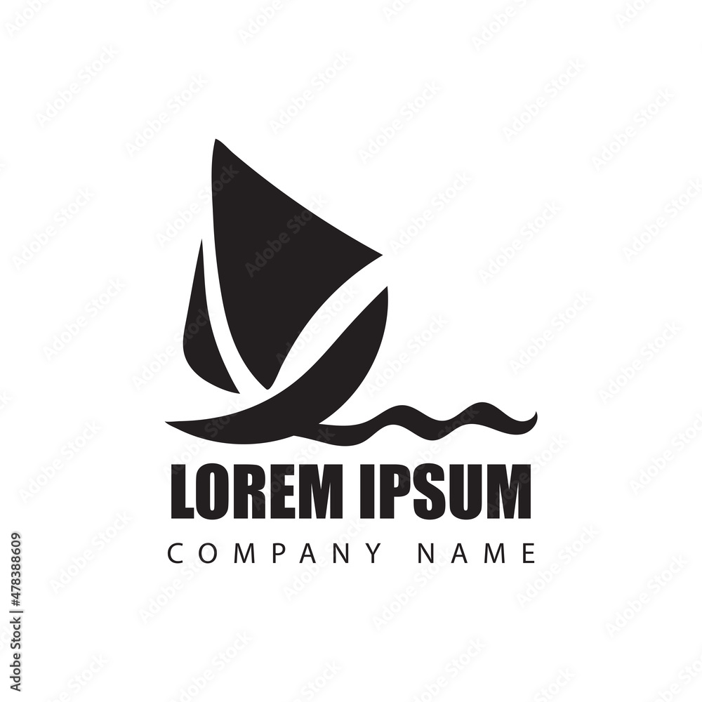Fototapeta premium abstract logo black color on white background. vector logo design black and white, Vector Illustration.