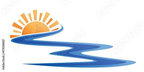 Sun and Blue river Symbol.