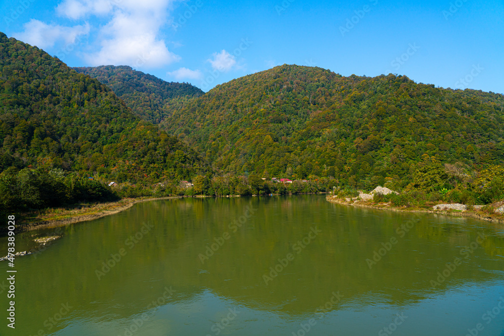 Chorokhi River in Machakhel National Park, Adjara, Georgia