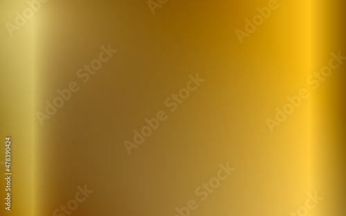 Metal gold texture background. Vector shiny golden metallic steel gradient template for paper, frame or label design