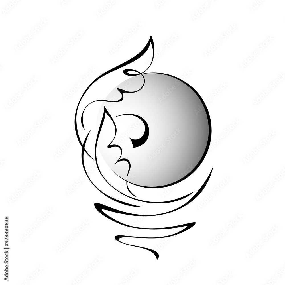 ornament 2131. decorative abstract element with a circle. graphic decor, logo ornament 2131. decorative abstract element with a circle. graphic decor, logo