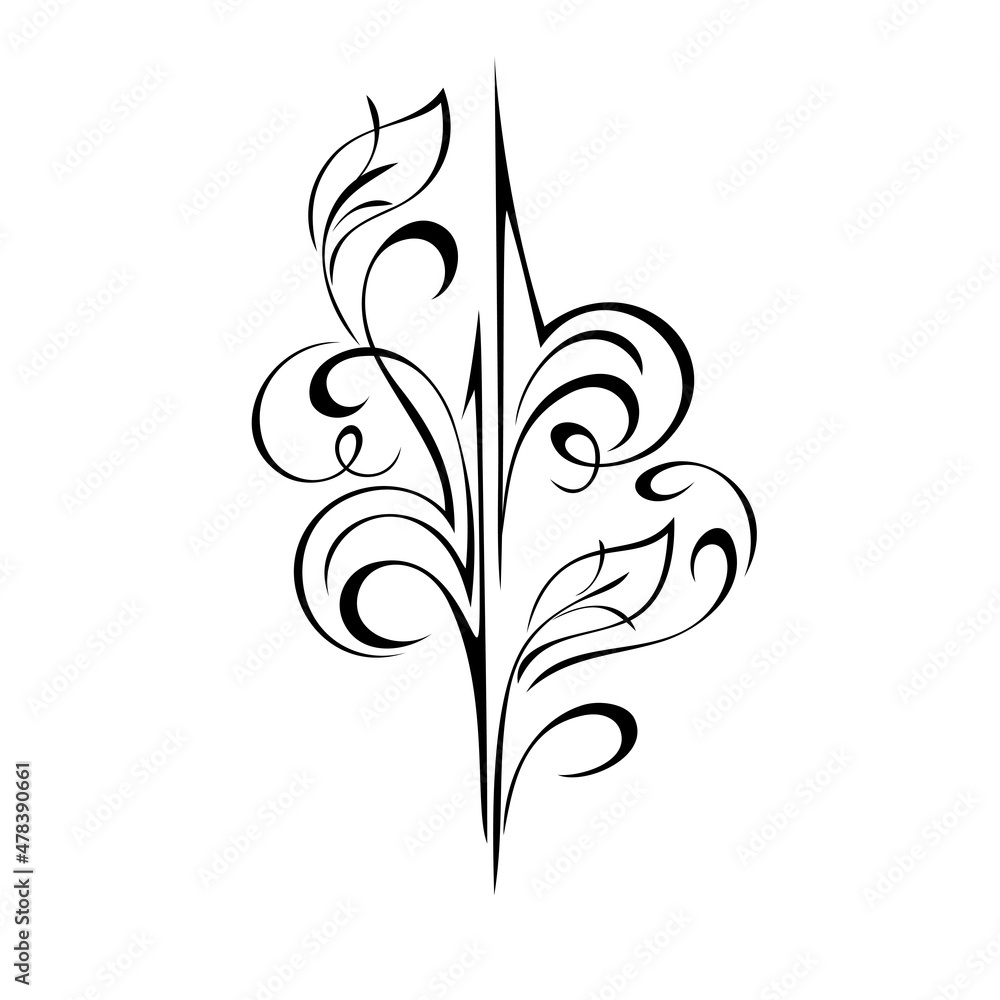 ornament 2132. abstract ornament with leaves and vignettes. graphic decor