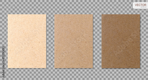 Grunge paper set vector background. Realistic textured old paper collection. Beige and brown pages isolated on transparent background EPS10