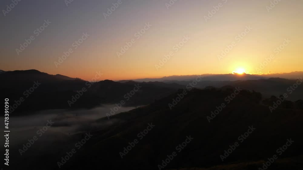 4K Aerial view from drone, amazing sunlight on high mountain peak.
4K Aerial view from drone, amazing sunlight on high mountain peak.